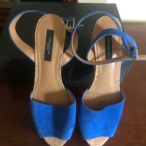 Ann Taylor Hallie Cork Sandal in beautiful cobalt